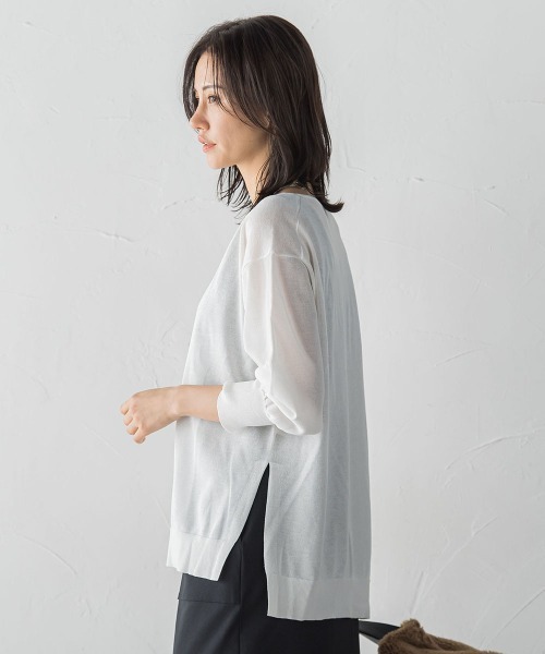 LAUTREAMONT(ロートレアモン)の「セミシアーボクシーニットプルオーバー≪手洗い可能≫(ニット/セーター・レディース・ホワイト/ピンク/グリーン・9号)」の19枚目の写真