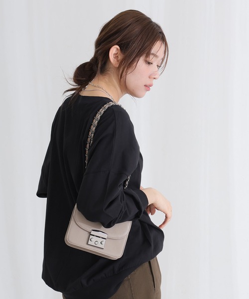 ElegChic(エレグシック)の「コットンゆったり ロング スリーブカットソー(Tシャツ/カットソー・レディース・ミント/チャコール/ブラック/オフホワイト/グレー・XL/M/4L)」の7枚目の写真