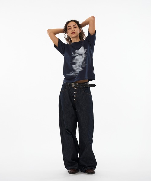 WISH FOR EVER（ウィッシュフォーエバー）の「DOUBLE FACE PICHI & TIGHT SHORT T/ダブルフェイスピチ＆タイトショートT（Tシャツ/カットソー・メンズ・ブラック/グレー/ネイビー/レッド・MEDIUM/LARGE/SMALL/X-SMALL）」の7枚目の写真