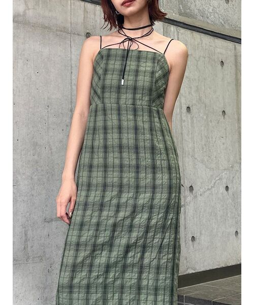 MURUA（ムルーア）の「【WEB限定】2WAYチェックキャミワンピース（ワンピース・レディース・ブラック/グレー/グリーン・FREE）」の3枚目の写真