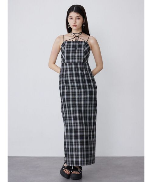 MURUA（ムルーア）の「【WEB限定】2WAYチェックキャミワンピース