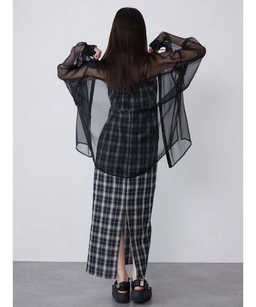 MURUA（ムルーア）の「【WEB限定】2WAYチェックキャミワンピース（ワンピース・レディース・ブラック/グレー/グリーン・FREE）」の11枚目の写真