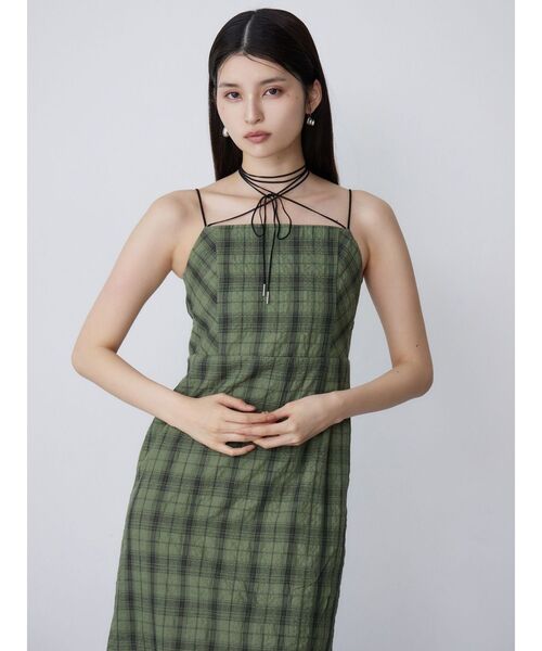 MURUA（ムルーア）の「【WEB限定】2WAYチェックキャミワンピース（ワンピース・レディース・ブラック/グレー/グリーン・FREE）」の17枚目の写真