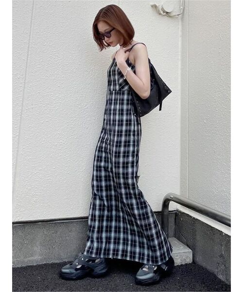MURUA（ムルーア）の「【WEB限定】2WAYチェックキャミワンピース