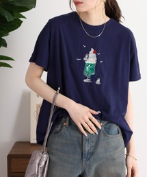 EMAGO クリームソーダ刺繍ドルマンTシャツ