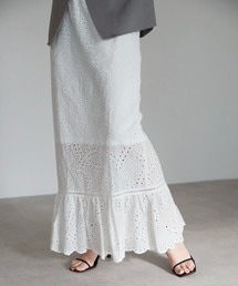 Bonjour Sagan | 裾ギャザー切り替えコットンレーススカート【動画あり】(スカート)