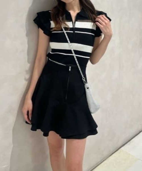 美品【AKB48秋山由奈さん着用レイヤードヘムコルセットスコートショートパンツ セール】【AKB48 秋山由奈さん着用】レイヤードヘムコルセット