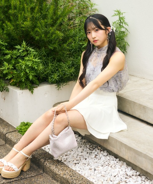 美品【AKB48秋山由奈さん着用レイヤードヘムコルセットスコートショートパンツ rienda | 【AKB48 秋山由奈さん着用】レイヤードヘムコルセット