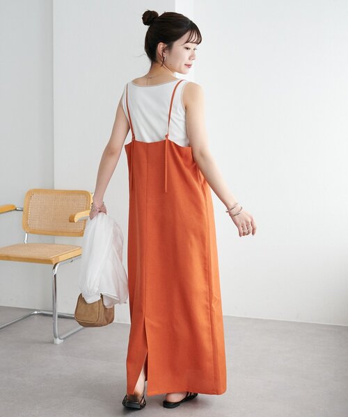 DISCOAT(ディスコート)の「【WEB限定】リネンライクキャミワンピース(ワンピース・レディース・ブラック/グレー/モカ/グレイッシュベージュ/オレンジ/サンドベージュ/ダークグレー・FREE)」の7枚目の写真