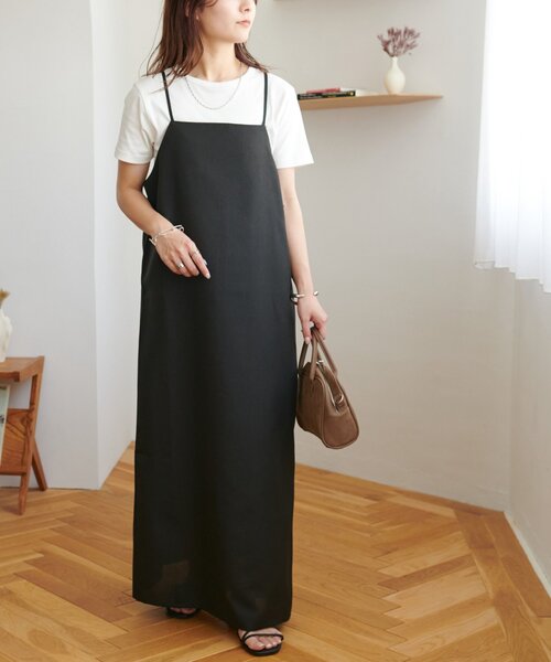 DISCOAT(ディスコート)の「【WEB限定】リネンライクキャミワンピース(ワンピース・レディース・ブラック/グレー/モカ/グレイッシュベージュ/オレンジ/サンドベージュ/ダークグレー・FREE)」の9枚目の写真