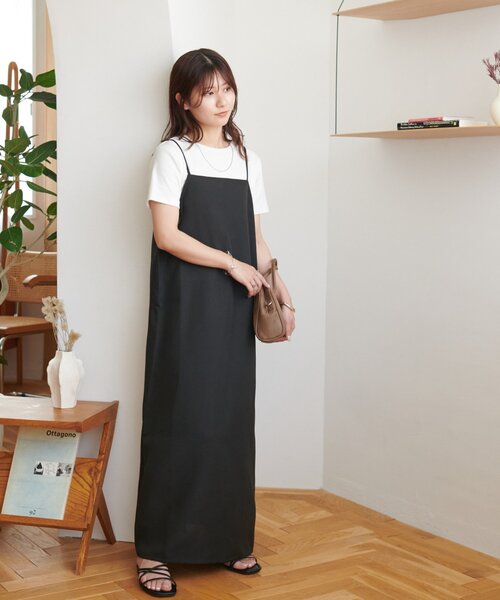 DISCOAT(ディスコート)の「【WEB限定】リネンライクキャミワンピース(ワンピース・レディース・ブラック/グレー/モカ/グレイッシュベージュ/オレンジ/サンドベージュ/ダークグレー・FREE)」の13枚目の写真