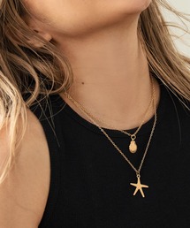 シェル & スターフィッシュ モチーフ 2連 ネックレス