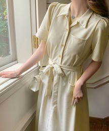 ワンピース ベルト付き ロングワンピース ワンピース」に該当