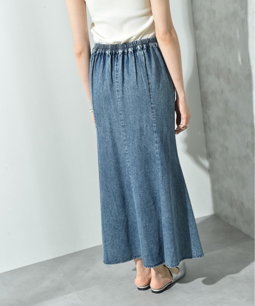 INTERPLANET（インタープラネット）の「フリンジ切替デニムスカート（デニムスカート・レディース・ライトブルー/ブラック・FREE）」の10枚目の写真