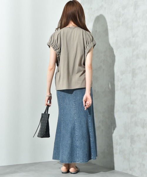 INTERPLANET（インタープラネット）の「フリンジ切替デニムスカート（デニムスカート・レディース・ライトブルー/ブラック・FREE）」の15枚目の写真