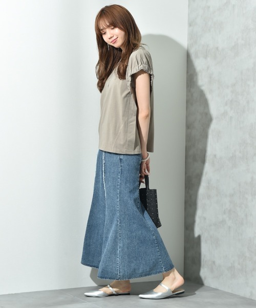 INTERPLANET（インタープラネット）の「フリンジ切替デニムスカート（デニムスカート・レディース・ライトブルー/ブラック・FREE）」の16枚目の写真