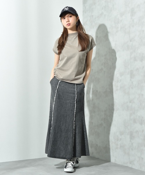 INTERPLANET（インタープラネット）の「フリンジ切替デニムスカート（デニムスカート・レディース・ライトブルー/ブラック・FREE）」の21枚目の写真