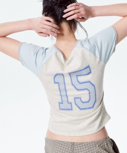 tシャツ 「runningHIGH」VARSITY LOGO H/S TEE レディース runningHIGH（ランニングハイ）の「【runningHIGH】VARSITY LOGO