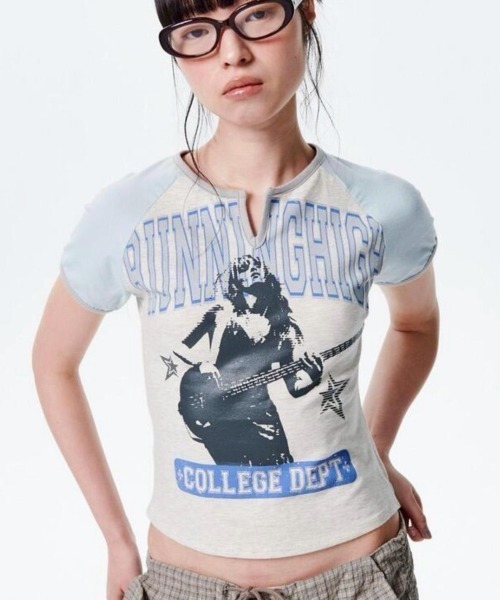 tシャツ 「runningHIGH」VARSITY LOGO H/S TEE レディース runningHIGH（ランニングハイ）の「【runningHIGH】VARSITY LOGO