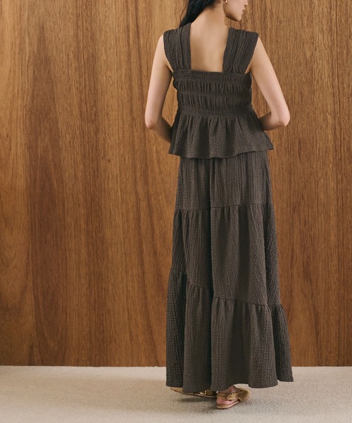 新品リップルシャーリングギャザースカート ホワイトM 大特価】4色展開 シャーリング ギャザー ドレープ くしゅくしゅ