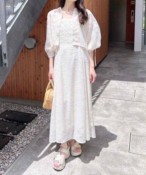 INGNI（イング）の「ドロストシャツ＋ワンピース／セットアップ（セットアップ・レディース・アイボリー/ブラック/チャコールグレー/ブラウン・M）」の8枚目の写真