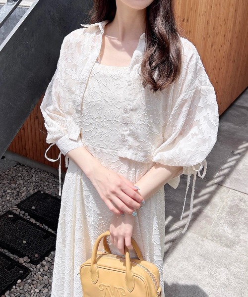 INGNI（イング）の「ドロストシャツ＋ワンピース／セットアップ（セットアップ・レディース・アイボリー/ブラック/チャコールグレー/ブラウン・M）」の7枚目の写真