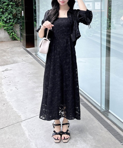 INGNI（イング）の「ドロストシャツ＋ワンピース／セットアップ（セットアップ・レディース・アイボリー/ブラック/チャコールグレー/ブラウン・M）」の14枚目の写真