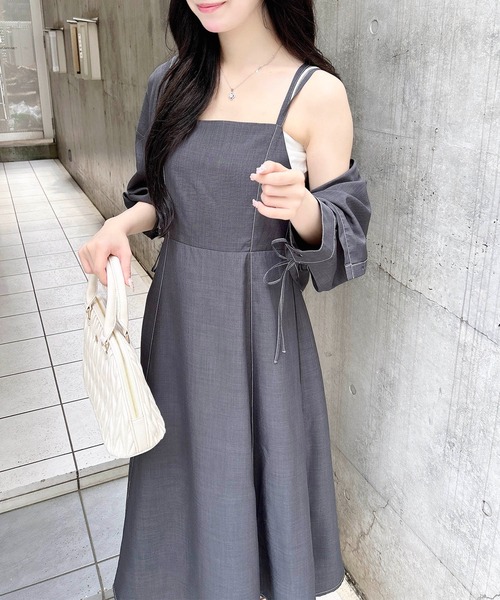 INGNI（イング）の「ドロストシャツ＋ワンピース／セットアップ（セットアップ・レディース・アイボリー/ブラック/チャコールグレー/ブラウン・M）」の20枚目の写真