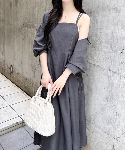 INGNI（イング）の「ドロストシャツ＋ワンピース／セットアップ（セットアップ・レディース・アイボリー/ブラック/チャコールグレー/ブラウン・M）」の22枚目の写真