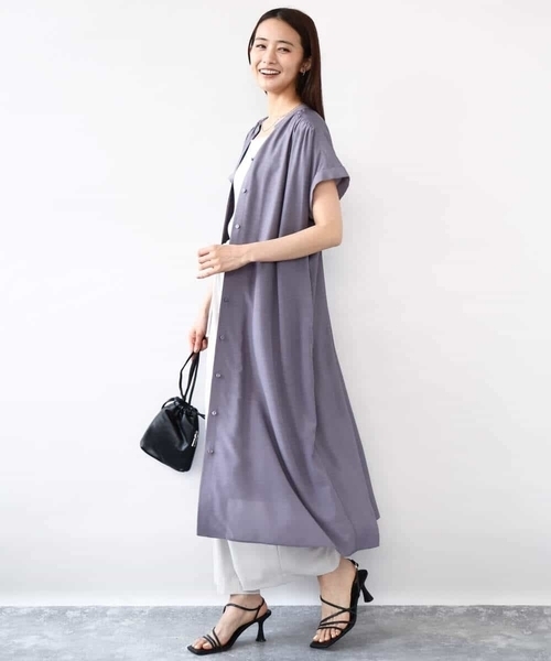 MK MICHEL KLEIN(エムケーミッシェルクラン)の「センタープレス入りストレートワイドパンツ/UVカット/接触冷感/速乾/洗える(その他パンツ・レディース・ライトグレー/カーキ・38)」の22枚目の写真