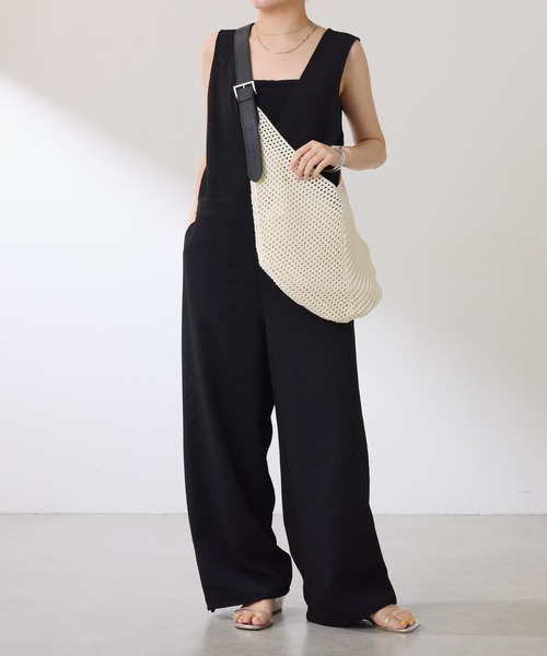 PAPILLONNER（パピヨネ）の「メッシュラウンドバッグ（ショルダーバッグ・レディース・アイボリー/ブラック・FREE）」の3枚目の写真