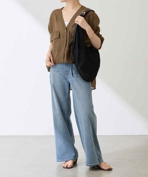 PAPILLONNER（パピヨネ）の「メッシュラウンドバッグ（ショルダーバッグ・レディース・アイボリー/ブラック・FREE）」の9枚目の写真