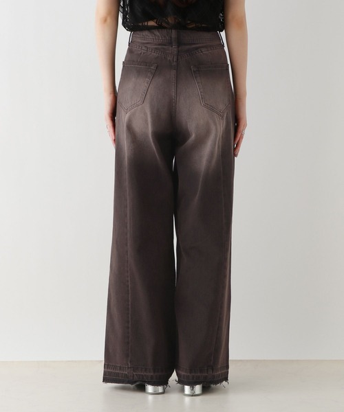 RAGEBLUE（レイジブルー）の「ヴィンテージライク/オーバーダイワイドデニムパンツ（デニムパンツ・レディース・ライトブルー/ブラック・SMALL/MEDIUM）」の14枚目の写真