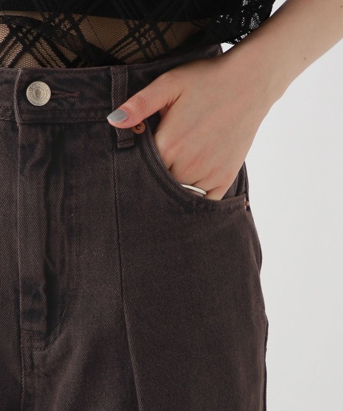 RAGEBLUE（レイジブルー）の「ヴィンテージライク/オーバーダイワイドデニムパンツ（デニムパンツ・レディース・ライトブルー/ブラック・SMALL/MEDIUM）」の18枚目の写真