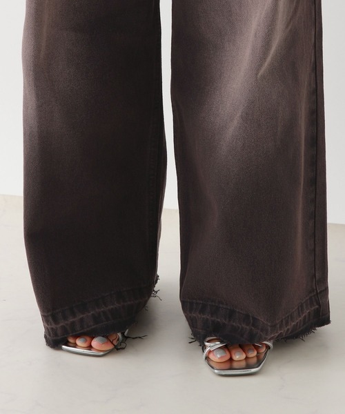 RAGEBLUE（レイジブルー）の「ヴィンテージライク/オーバーダイワイドデニムパンツ（デニムパンツ・レディース・ライトブルー/ブラック・SMALL/MEDIUM）」の19枚目の写真