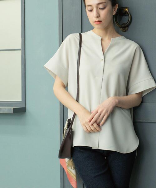 セール】《5色展開/SS-LLサイズ》スキッパー金ボタンブラウス