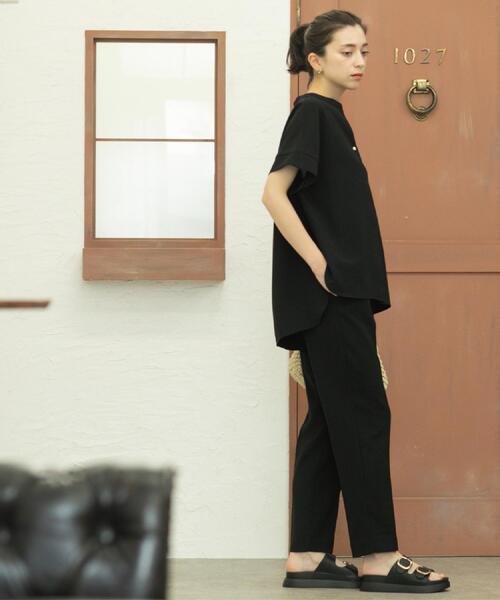 KOJI WATANABE ウール×シルク 切替 ブラウス 長袖 金ボタン KOJI WATANABE ウール×シルク 切替 ブラウス 長袖 金ボタン