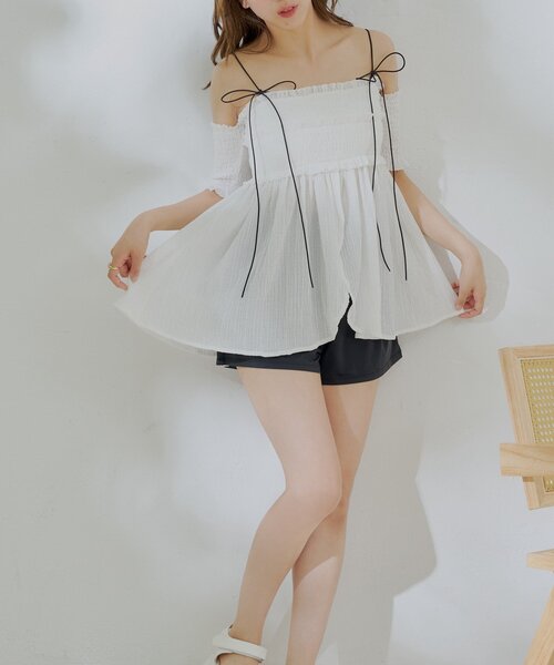 水着】シャーリングオフショル3点セット（水着）｜Chico（チコ）の