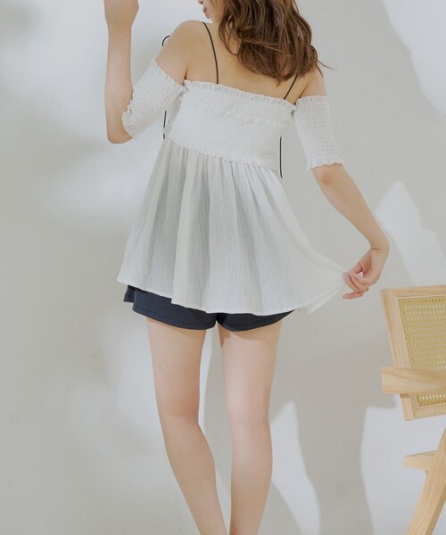 chico シャーリングオフショル3点セット 水着】シャーリングオフショル3点セット（水着）｜Chico（チコ