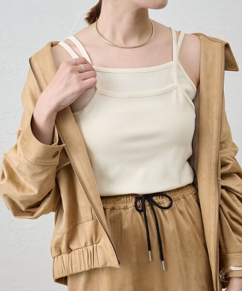 SHENERY(シーナリー)の「ダブルストラップキャミソール(キャミソール・レディース・ベージュ系その他2/オフホワイト・FREE)」の4枚目の写真