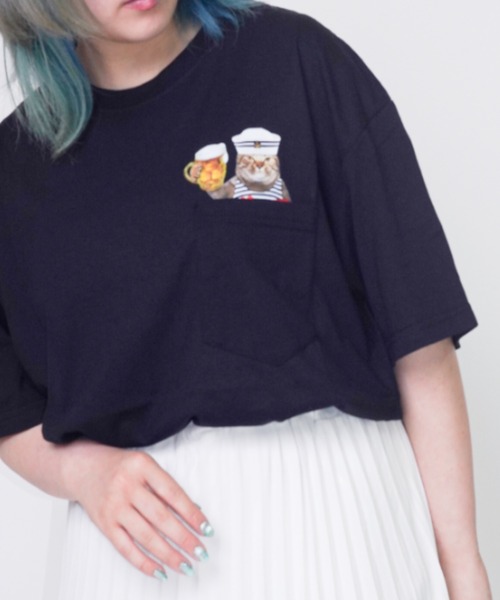 Bling Leads(ブリングリーズ)の「Z)【BLINGLEADS】ABM21503 CAT MEME TEE(Tシャツ/カットソー・メンズ・その他/その他1/その他2・MEDIUM/LARGE)」の2枚目の写真