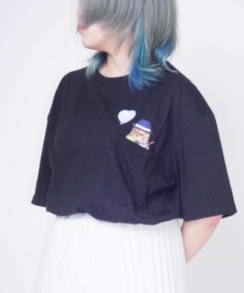 Bling Leads(ブリングリーズ)の「Z)【BLINGLEADS】ABM21503 CAT MEME TEE(Tシャツ/カットソー・メンズ・その他/その他1/その他2・MEDIUM/LARGE)」の3枚目の写真