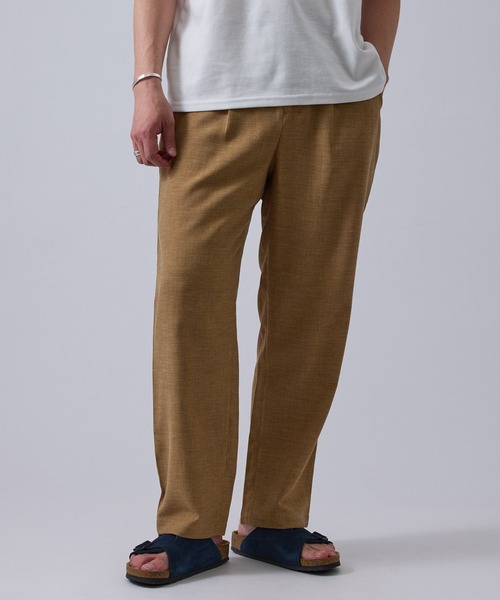 LE CERCLE par rope'（ルセルクルパーロペ）の「リネンブレンドストレートイージーパンツ/セットアップ対応/軽量/イージーケア（その他パンツ・メンズ・チャコールグレー/ベージュ系その他/キャメル・M/L/LL）」の3枚目の写真