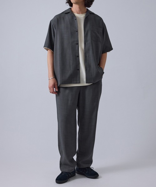 LE CERCLE par rope'（ルセルクルパーロペ）の「リネンブレンドストレートイージーパンツ/セットアップ対応/軽量/イージーケア（その他パンツ・メンズ・チャコールグレー/ベージュ系その他/キャメル・M/L/LL）」の5枚目の写真