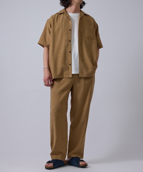 LE CERCLE par rope'（ルセルクルパーロペ）の「リネンブレンドストレートイージーパンツ/セットアップ対応/軽量/イージーケア（その他パンツ・メンズ・チャコールグレー/ベージュ系その他/キャメル・M/L/LL）」の6枚目の写真