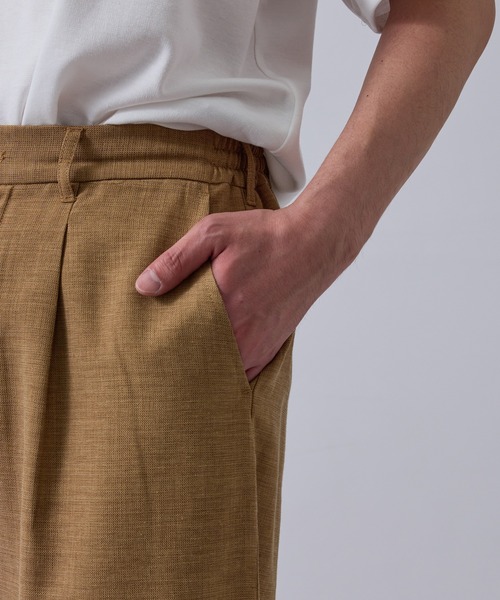 LE CERCLE par rope'（ルセルクルパーロペ）の「リネンブレンドストレートイージーパンツ/セットアップ対応/軽量/イージーケア（その他パンツ・メンズ・チャコールグレー/ベージュ系その他/キャメル・M/L/LL）」の19枚目の写真