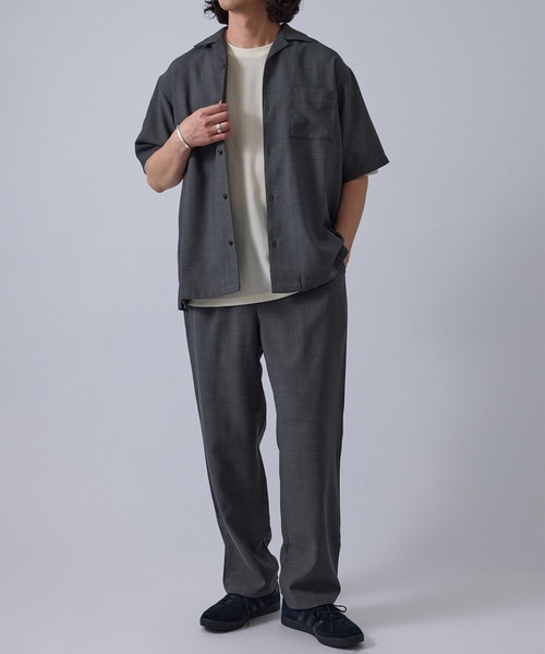 LE CERCLE par rope'（ルセルクルパーロペ）の「リネンブレンドストレートイージーパンツ/セットアップ対応/軽量/イージーケア（その他パンツ・メンズ・チャコールグレー/ベージュ系その他/キャメル・M/L/LL）」の4枚目の写真