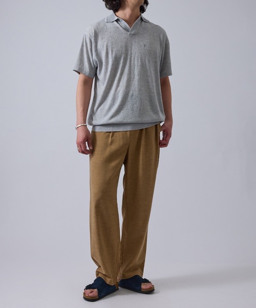 LE CERCLE par rope'（ルセルクルパーロペ）の「リネンブレンドストレートイージーパンツ/セットアップ対応/軽量/イージーケア（その他パンツ・メンズ・チャコールグレー/ベージュ系その他/キャメル・M/L/LL）」の17枚目の写真
