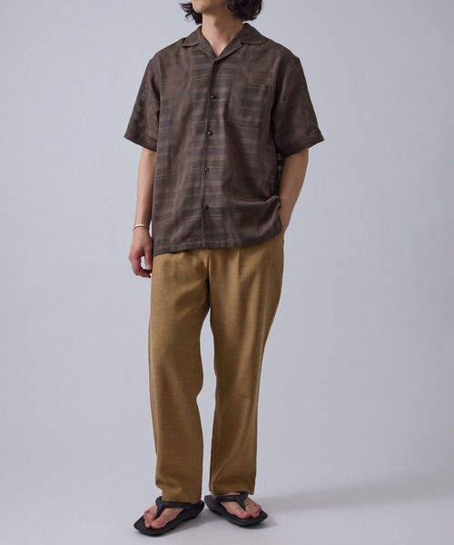 LE CERCLE par rope'（ルセルクルパーロペ）の「リネンブレンドストレートイージーパンツ/セットアップ対応/軽量/イージーケア（その他パンツ・メンズ・チャコールグレー/ベージュ系その他/キャメル・M/L/LL）」の16枚目の写真