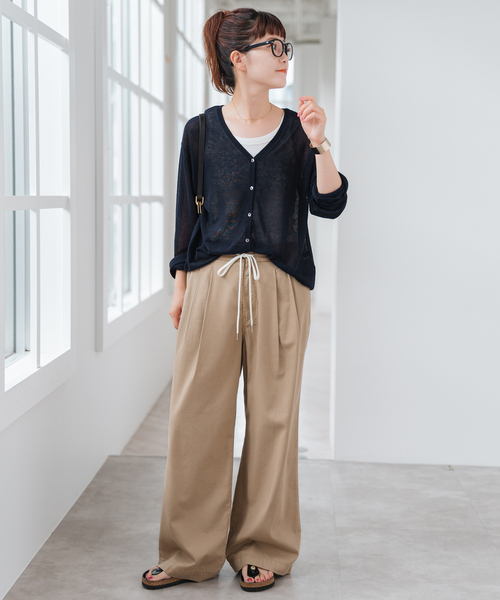 Spick & Span（スピックアンドスパン）の「シアーカーディガン（カーディガン/ボレロ・レディース・ブラック/ホワイト×ホワイト/ブルー/ネイビー・FREE）」の7枚目の写真